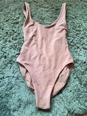 Jade Swim Contour One Piece Bathing Suit Tan Brown XS